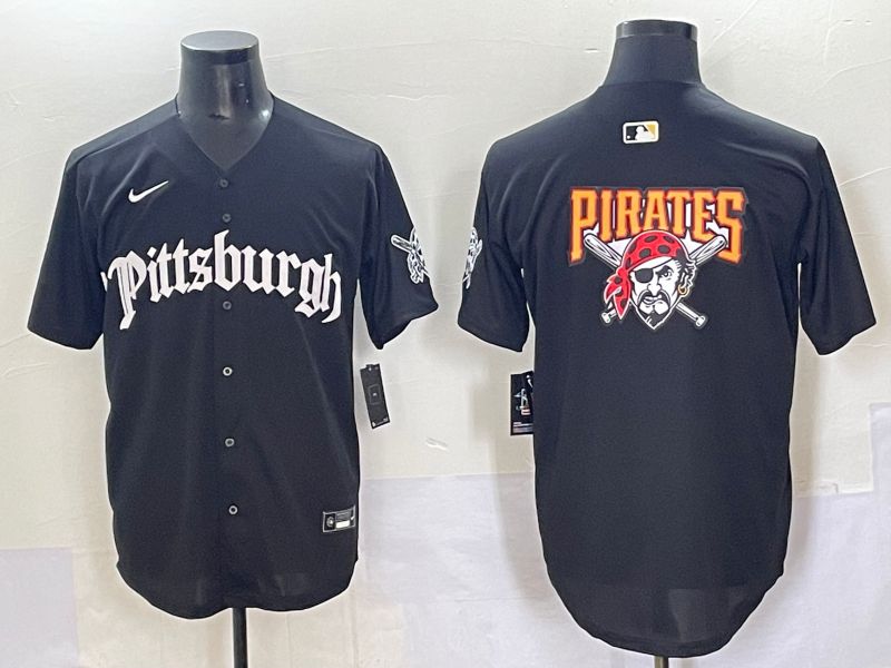 Men 2025 Pittsburgh Pirates Blank Black Five generations Joint Name Nike MLB Jersey style 2->pittsburgh pirates->MLB Jersey